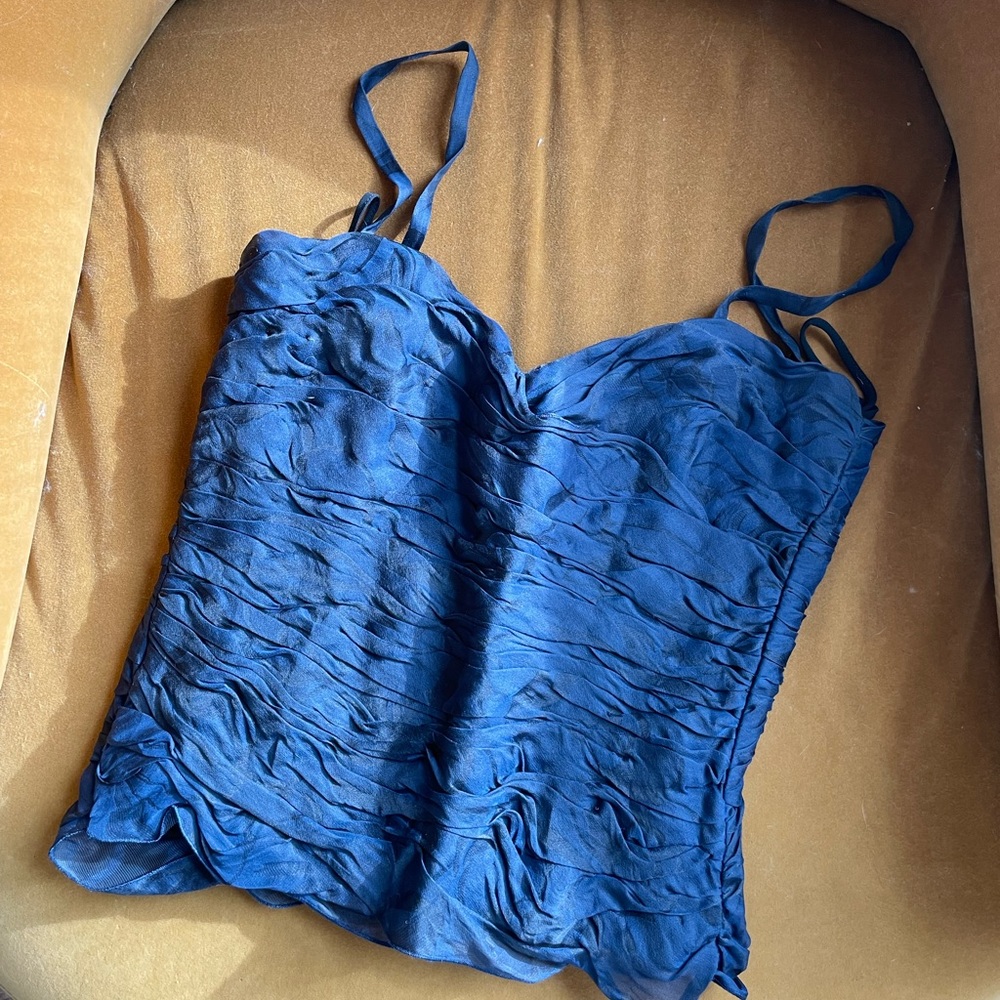 Armani Blue Silk Corset XS